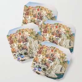 Bella Italia - Manarola, Cinque Terre Italy - Photo Society6 Art Print - Holiday Travel Photography Coaster