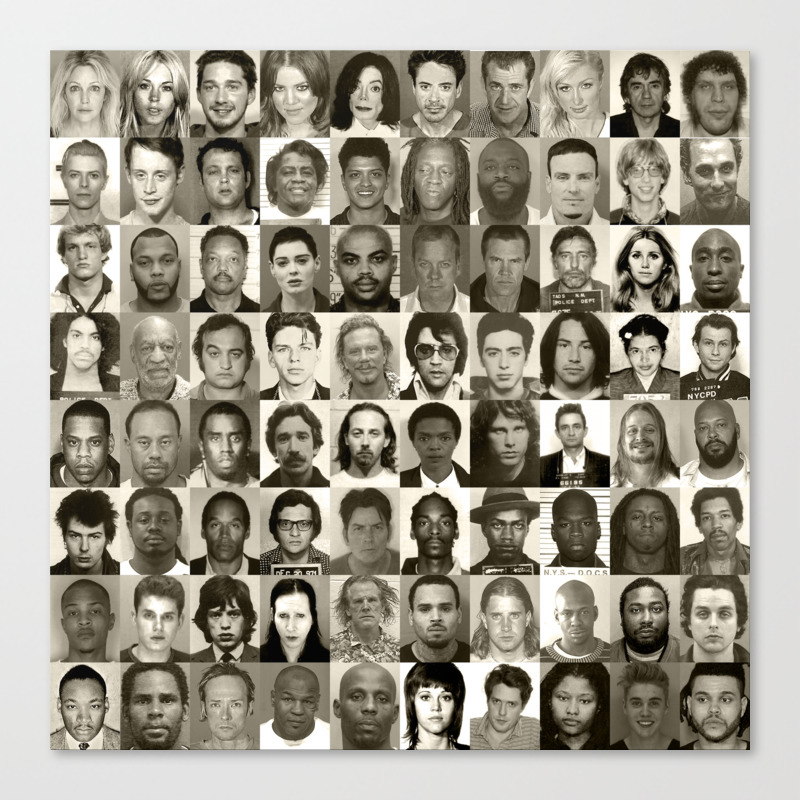 Celebrity Mugshots Canvas Print By Kriskhoury Society6