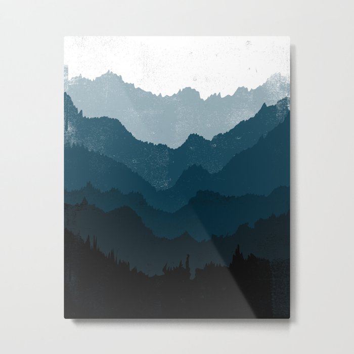Mists No. 6 - Ombre Blue Ridge Mountains Art Print Metal Print