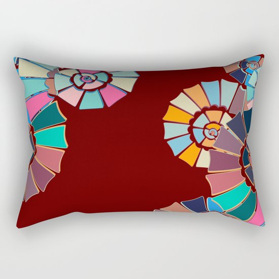 Spiral Symphony-Maroon Rectangular Pillow