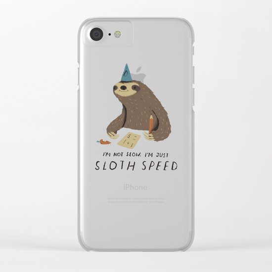 sloth speed Clear iPhone Case