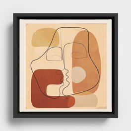 Abstract Line Kiss 2 Framed Canvas