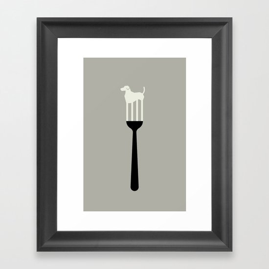 DOG - FORK Framed Art Print