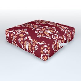 The Spirit of Saluki Damask (Red) Outdoor Floor Cushion
