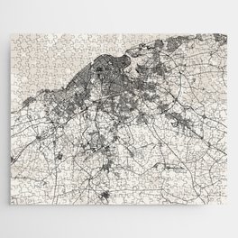 Havana, Cuba - Black and White Map Jigsaw Puzzle