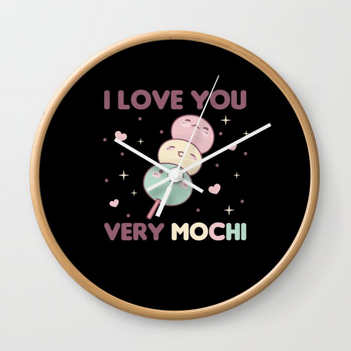 I Love You Very Mochi - Kawaii Mochi Ice Cream Wall Clock