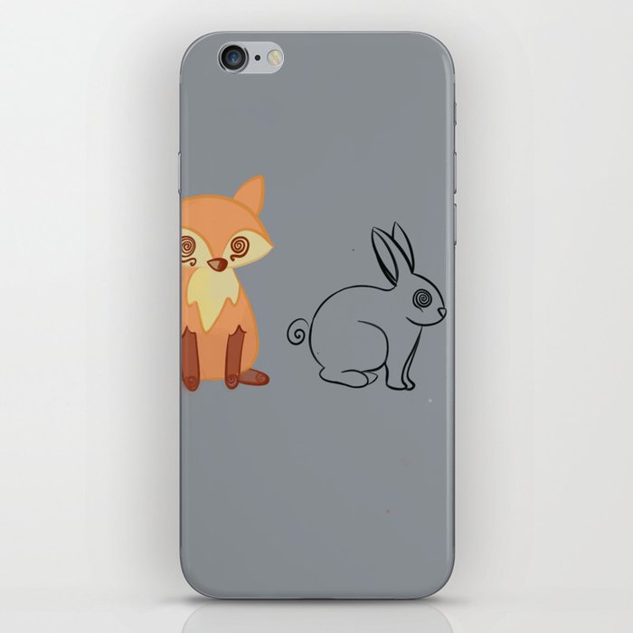 Circle of Life - Fox Bunny Carrot - Minimalistic art iPhone Skin