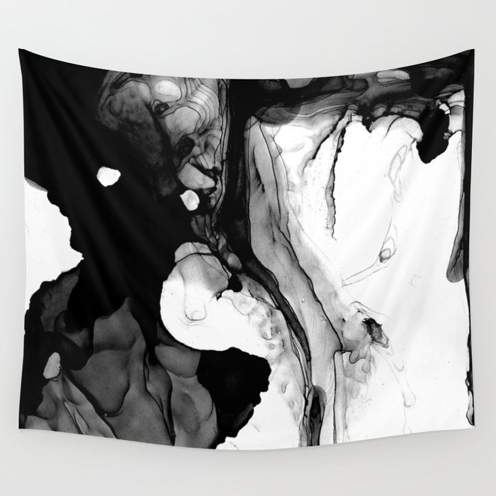 Soft Black Marble Wall Tapestry