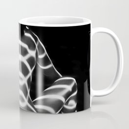 4048-MM Seated Art Nude BW Back Bum Rear View Striped Naked Coffee Mug