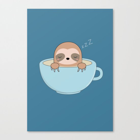 Cute Kawaii Baby Sloth Canvas Print