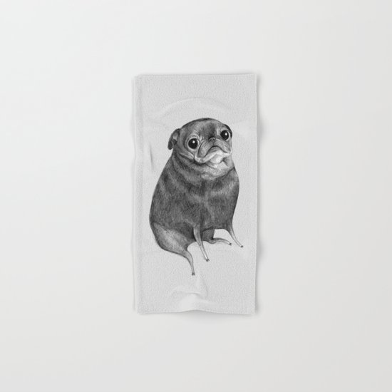 Sweet Black Pug Hand & Bath Towel