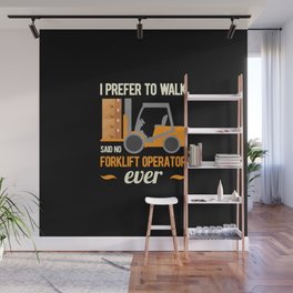 Funny Forklift Wall Mural
