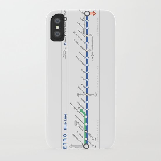 Twin Cities METRO Blue Line Map iPhone Case