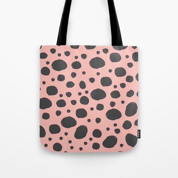 Pink & Navy Scandi Animal Print Pattern Tote Bag