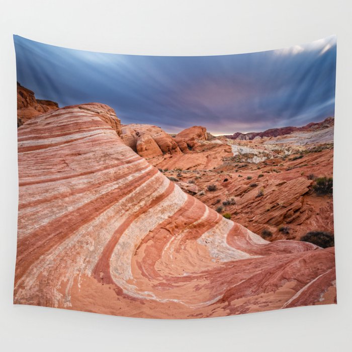 The Wave Valley Of Fire Nevada Colorful Desert Landscape Wall Tapestry by LandscapePhotoArt 