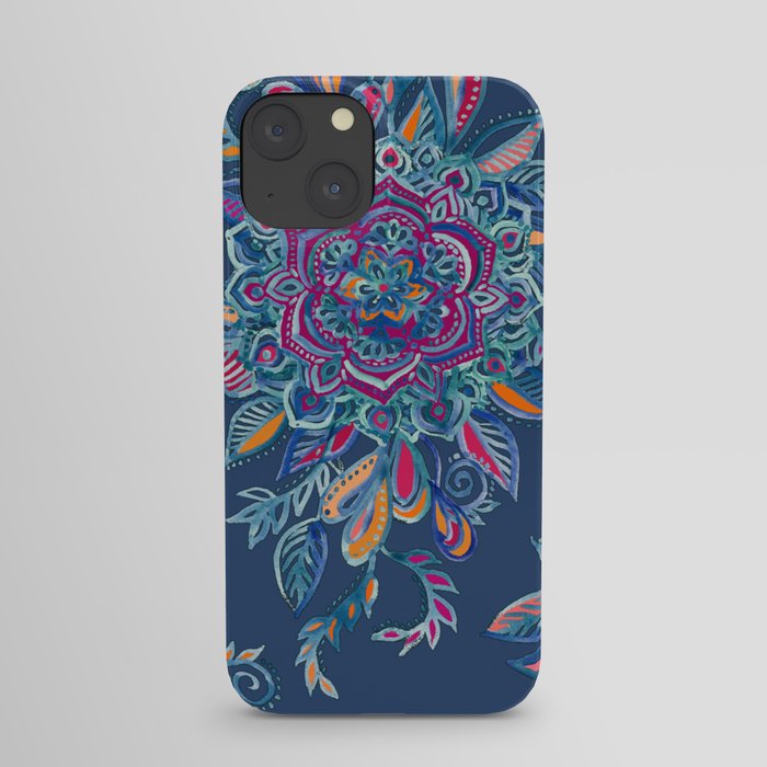 Deep Summer - Watercolor Floral Medallion iPhone Case