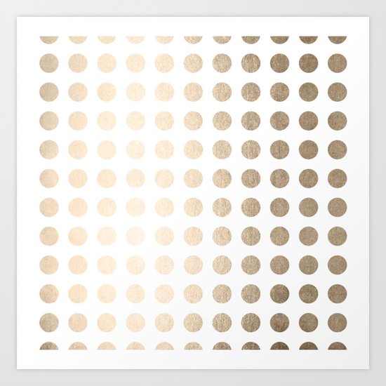 Simply Polka Dots in White Gold Sands Art Print
