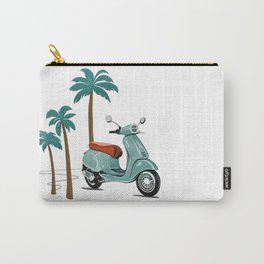 Vespa & Palm Trees - Sage by Linda Sholberg Carry-All Pouch