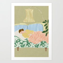 People used to fall asleep with books in their hands Art Print