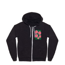 Pink Flowers Zip Hoodie