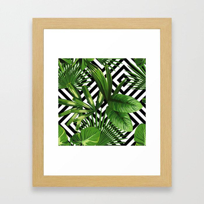 Tropical Jungle Palm Leaf Painting  Framed Art Print