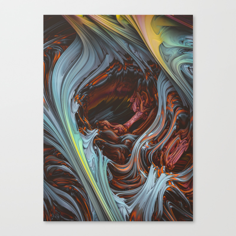 Glacial Mass Ii Wind Fire 3d Abstract Art Canvas Print By