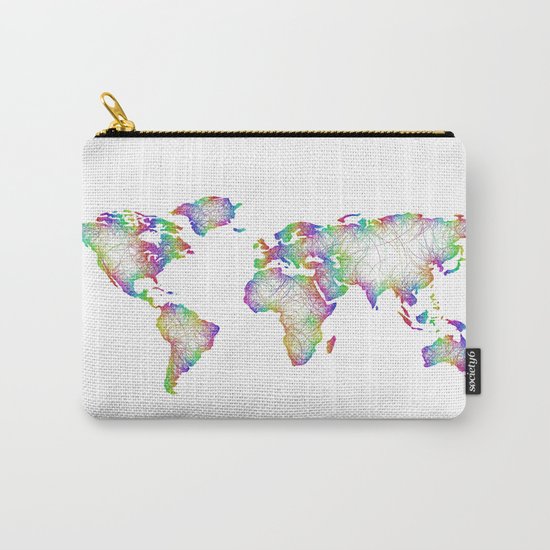 Rainbow World map Carry-All Pouch