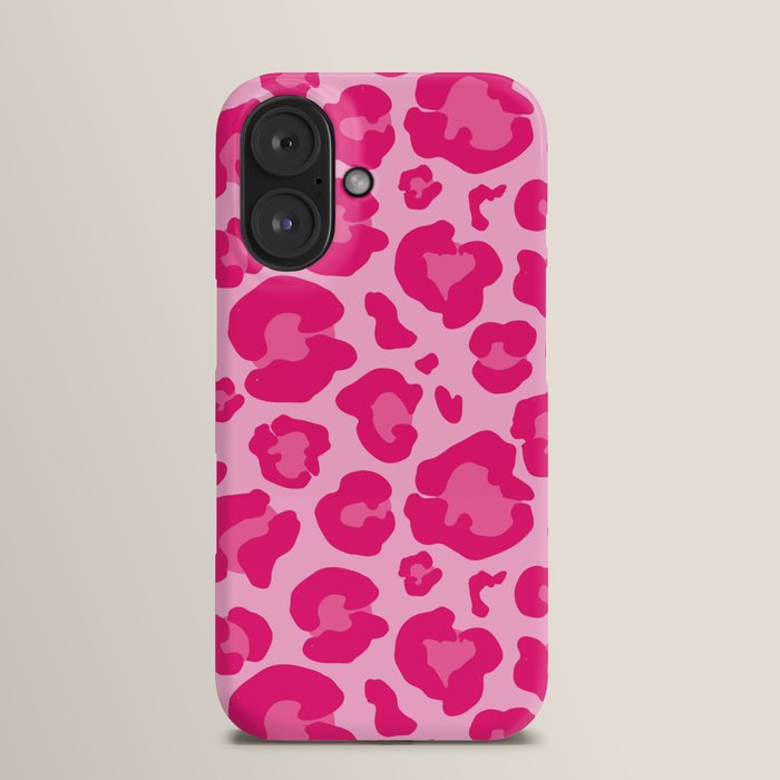Society6 ケース Trendy Leopard Print Pattern Vivacious Pink Pink Leopard Print Pattern Wallpaper - Preppy Aesthetic