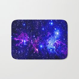 Fox Fur Nebula Galaxy blue purple Bath Mat