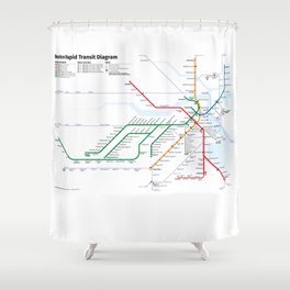 Boston Map Shower Curtains For Any, Boston Transit Map Shower Curtain