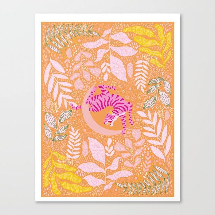 Tiger Moon in Tangerine Canvas Print