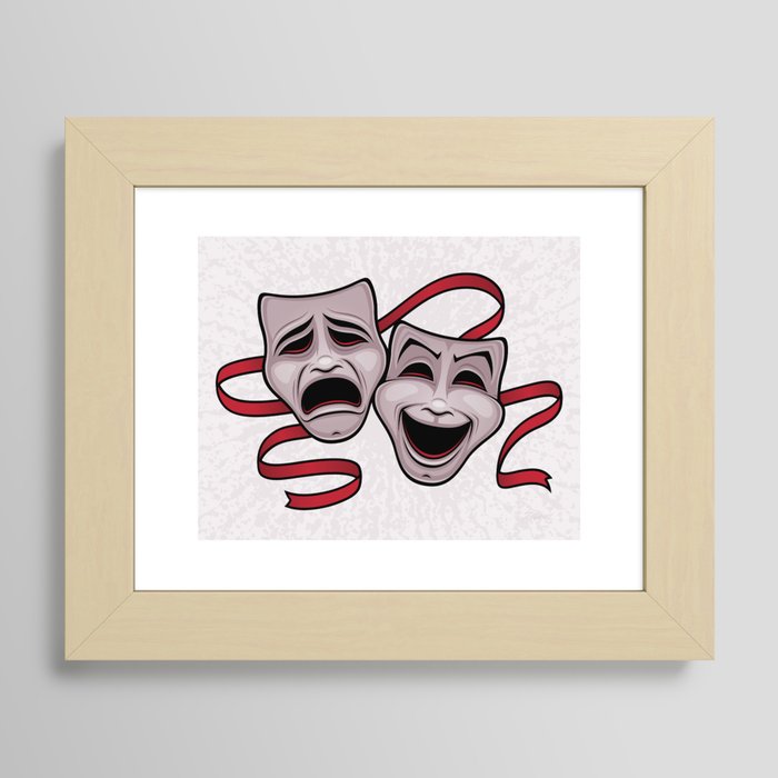 Comedy And Tragedy Theater Masks Framed Art Print by John Schwegel