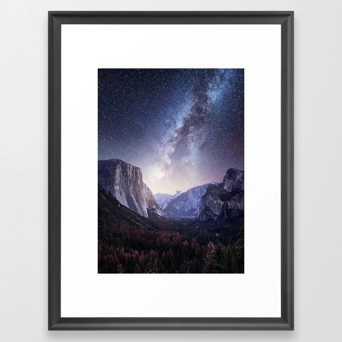 Yosemite Valley Milky Way Framed Art Print