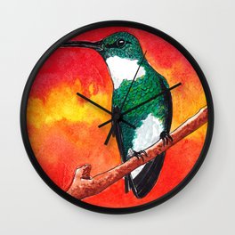 Sunset Hummingbird  Wall Clock