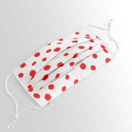 Hand-Drawn Dots (Red & White Pattern) Face Mask