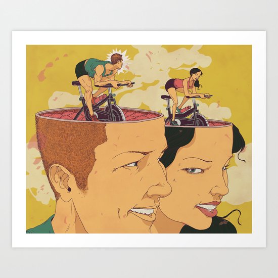 Fitness Man and Woman Art Print