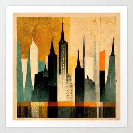 Travel Series - New York City (NYC) Skyline #7 Art Print Art Print