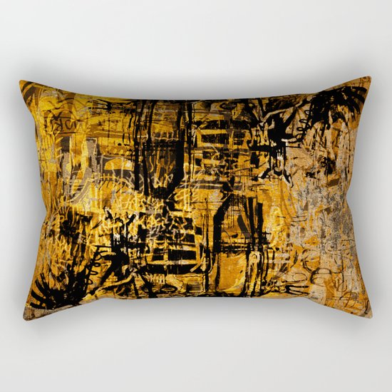 Thinking Yellow Rectangular Pillow