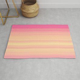 Pink Yellow Gradient Stripes Area & Throw Rug