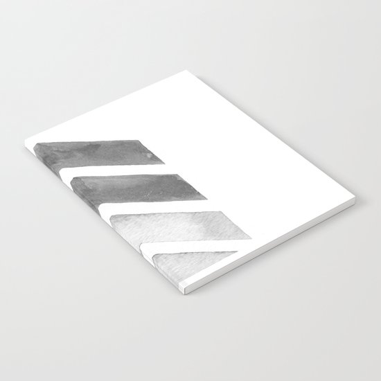 Grey Watercolor Chevron Art Notebook