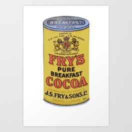 Tin Can Fry Cocoa Yellow Tin Pure Breakfast Art Print