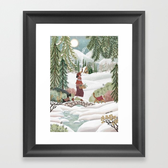 Winter foraging Framed Art Print
