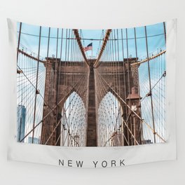 Brooklyn Bridge and Manhattan skyline in New York City Wall Tapestry