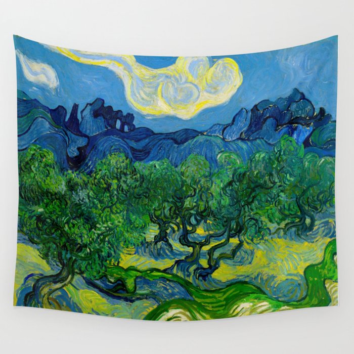 Olive Trees By Vincent Van Gogh Oil Painting Wall Tapestry By
