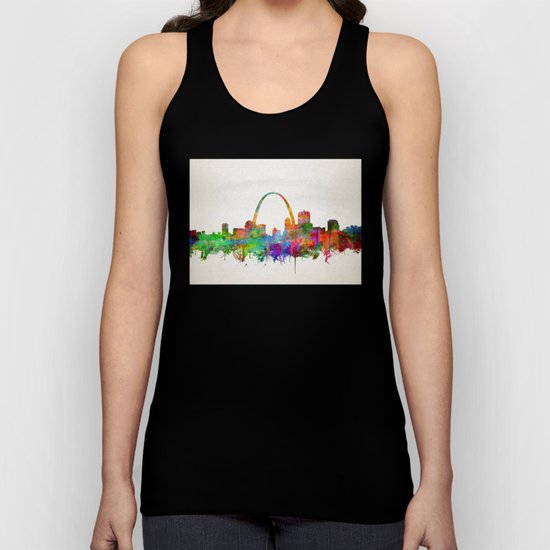 st louis city skyline watercolor Unisex Tank Top