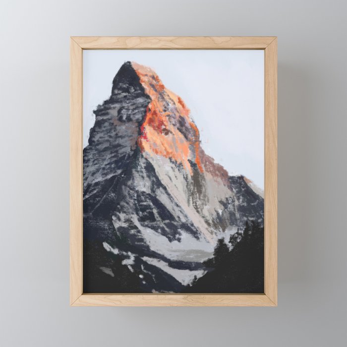 Snowy Mountaintop  Framed Mini Art Print