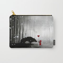 Little Red Riding Hood ~ I love You - Carry-All Pouch | Wolf, Brothergrimm, Bigbadwolf, Pattern, Redsnow, Christmas, Black And White, Typography, Graphicdesign, Valentine 