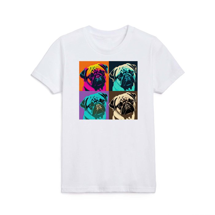 Pug Pop art Portrait Kids T Shirt