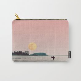 surfs up Carry-All Pouch | Color, Tofino, Surfboard, Curated, Digital Manipulation, Moon, Beach, Wallart, Wanderlust, Swimming 