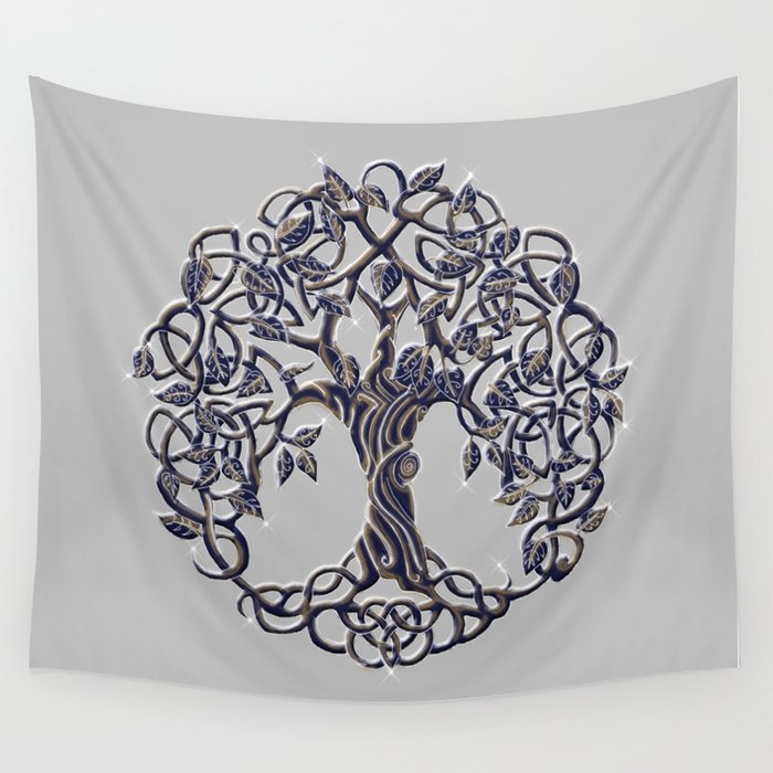 Tree of Life Silver Wall Tapestry